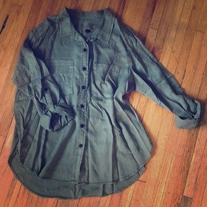 Button down, military-style shirt